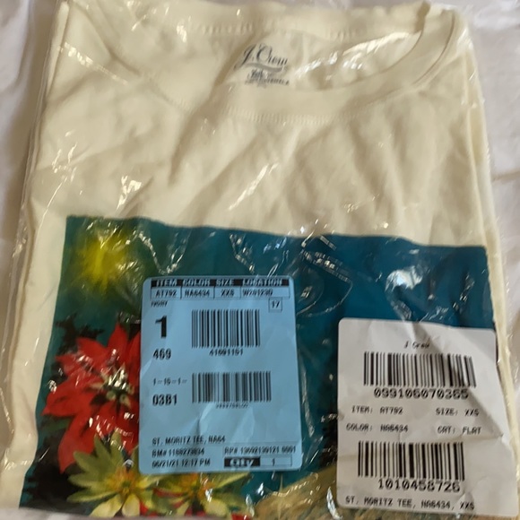 NWT J.Crew St. Moritz Graphic Tee Collector White Multicolored T-shirt XXS AT792 - Picture 5 of 11